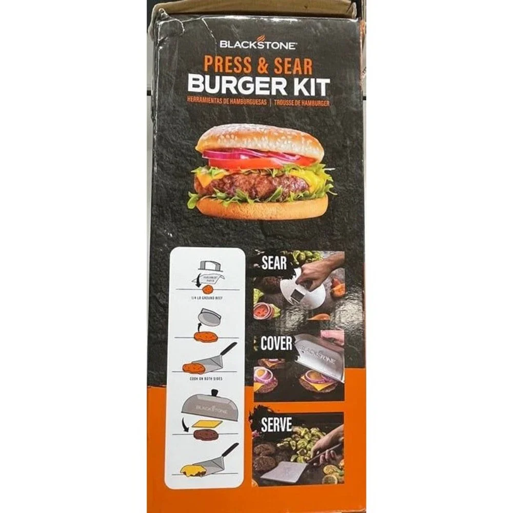 NEW in the Box Blackstone 3pc Hamburger Grill Tool Set Black